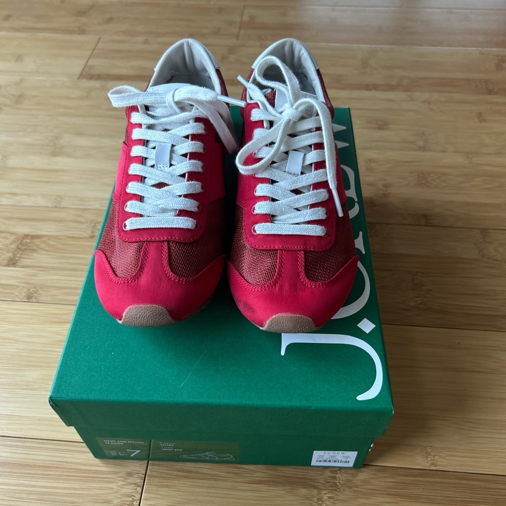 J. Crew Red Sneakers Trainers - Picture 2 of 7